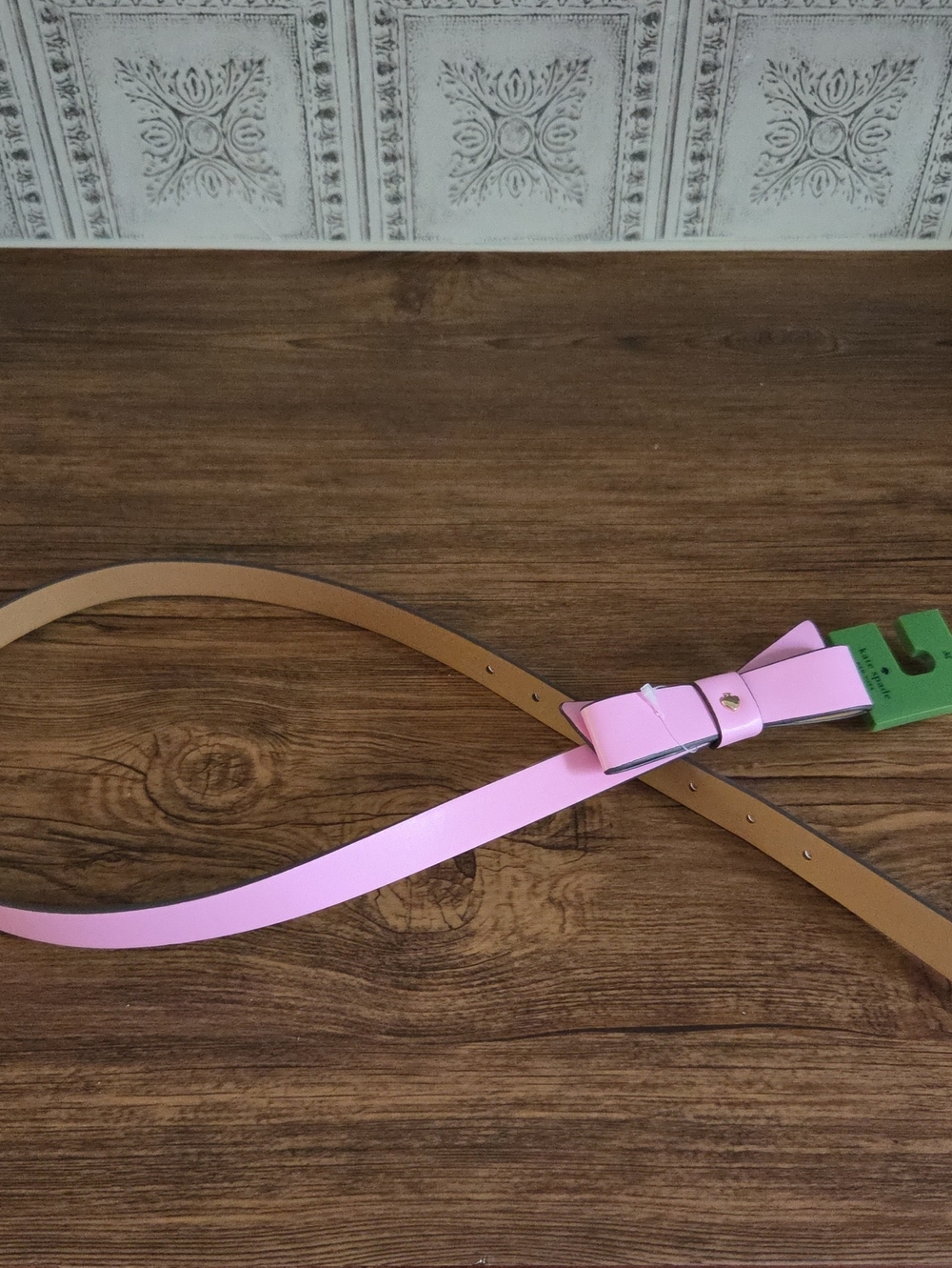 NWT kate spade Pink and Tan Kids Bow Belt